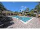 Inviting community pool with sundeck, lounge chairs, and tropical landscaping at 10017 Courtney Palms Blvd # 301, Tampa, FL 33619