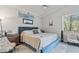 Well-lit bedroom with a comfortable bed, nightstands, and stylish decorative pillows at 12227 Glencliff Cir, Tampa, FL 33626