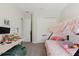 Bright bedroom with bunk beds, a desk and chair perfect for homework or playtime at 12749 Weatherstone Dr, Spring Hill, FL 34609