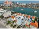 Aerial view of the townhomes and harbor at 140 Brightwater Dr # 1, Clearwater Beach, FL 33767
