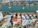 Aerial view of the townhomes and harbor at 140 Brightwater Dr # 1, Clearwater Beach, FL 33767