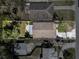 An aerial view showcases the layout of the property and the surrounding neighborhood at 4156 Iola Dr, Sarasota, FL 34231