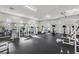 Spacious fitness center with a variety of modern exercise equipment, mirrors, and ample natural light at 4209 Woodstorks Walk Way # 1304, Lutz, FL 33558