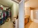 Walk in closet with shoe rack with view to the bathroom at 700 S Harbour Island Blvd # 204, Tampa, FL 33602