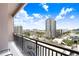 Condo balcony overlooking the cityscape, offering scenic views and fresh air at 175 2Nd S St # 1014, St Petersburg, FL 33701