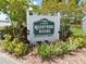 Community sign with the name Hillcrest Villas in green at 24862 Us Highway 19 N # 2801, Clearwater, FL 33763