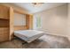 Bedroom featuring a murphy bed with built-in wardrobe, carpet and one window at 2665 Lakebreeze N Ln, Clearwater, FL 33759