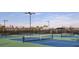 Well-maintained tennis courts with benches and lighting for daytime or nighttime play at 29845 Imperati Blvd, Wesley Chapel, FL 33543