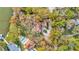 Aerial view showcases a home surrounded by lush trees, swimming pool and a spacious backyard at 7201 Hodgewood Ct, Tampa, FL 33614