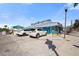 Crabby Bill's exterior features a bright blue building with parking and easy access at 19651 Gulf Blvd # A6, Indian Shores, FL 33785