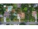 Bird's eye view of the property with the pool and surrounding neighborhood at 11718 N Ola Ave, Tampa, FL 33612