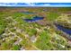 Areal image of property nestled among trees, close to lakes and beautiful landscaping at 19531 Deer Lake Rd, Lutz, FL 33548