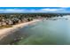 Lovely aerial scene of a tranquil beach with a pier, nestled within a vibrant residential community at 3026 51St S St, Gulfport, FL 33707