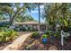 Inviting single-story home with well-manicured landscaping, walkway, and cozy front porch seating at 3026 51St S St, Gulfport, FL 33707