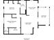 Detailed floor plan of a 909 sq ft home featuring two bedrooms, eat-in kitchen, and a sunroom at 3026 51St S St, Gulfport, FL 33707