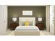 Cozy bedroom with neutral palette, decorative pillows, stylish lamps, and a window at 5167 Benjamin Eric St, Zephyrhills, FL 33541