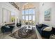 Spacious living room with high ceilings, lots of light and comfortable seating for entertaining guests at 110 Harbor View Ln, Belleair Bluffs, FL 33770