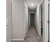 Neutral hallway showcasing a closet and doorways to other rooms with light gray carpet at 6241 Spider Lily Way, New Port Richey, FL 34653