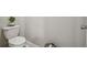 Powder room with a standard toilet and a plant sitting on top of the toilet tank at 6241 Spider Lily Way, New Port Richey, FL 34653