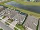 Overhead view of homes with pools and screened lanais in a suburban neighborhood at 13176 Twin Bridges Dr, Riverview, FL 33579