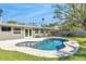 Backyard oasis featuring a private in-ground swimming pool, patio, and well-manicured lawn at 1842 Oklahoma Ne Ave, St Petersburg, FL 33703