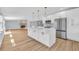 Modern kitchen featuring stainless steel appliances, white cabinetry and a large island at 1842 Oklahoma Ne Ave, St Petersburg, FL 33703