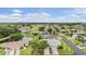 An aerial view showcases a well-maintained single-Gathering home in a peaceful neighborhood with a golf course nearby at 29312 Marker Loop, San Antonio, FL 33576