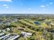 This scenic aerial view highlights the golf course, multiple ponds, and lush landscaping that enhance the community's appeal at 3829 Trophy Blvd, New Port Richey, FL 34655