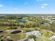 Scenic aerial view of golf course community with ponds and mature trees at 3829 Trophy Blvd, New Port Richey, FL 34655