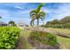 Landscaped backyard with a pond and greenery, creating a serene and private outdoor space at 407 Sandsend Ct, Apollo Beach, FL 33572