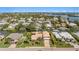 Aerial view of waterfront home with lush landscaping and a private dock with boating access at 520 74Th St, Holmes Beach, FL 34217