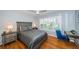 Comfortable bedroom with hardwood floors, plantation shutters and a work desk at 5900 Bahia Del Mar Cir # 137, St Petersburg, FL 33715