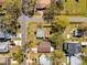 Aerial shot highlighting property boundaries and corner location, showing the home's relationship to neighboring residences at 7415 S Obrien St, Tampa, FL 33616