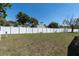 Fenced backyard with green grass under a clear blue sky at 9790 66Th N St # 469, Pinellas Park, FL 33782