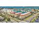 Overhead view of multi-Gathering housing with water view and boat docks at 113 Island Way # 241, Clearwater Beach, FL 33767