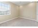 Comfortable bedroom features neutral walls, plush carpeting, and a bright window view at 4896 San Martino Dr, Wesley Chapel, FL 33543