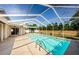 Beautiful pool area with a screened enclosure, complemented by a spacious patio area at 5342 Sagamore Ct, New Port Richey, FL 34655