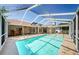 Backyard view featuring a screened-in pool, perfect for relaxing and enjoying the Florida sunshine at 5342 Sagamore Ct, New Port Richey, FL 34655