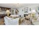Inviting living room with classic decor, fireplace, and bar area offering comfortable elegance at 634 Edgewater Dr # 744, Dunedin, FL 34698