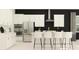 Modern kitchen featuring white cabinets, stainless steel appliances, an island with seating at 9640 Runaway Breeze Dr, Land O Lakes, FL 34637