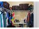 Walk-in closet with clothes, overhead shelves, and an organizer with personal items at 1426 Main St, Valrico, FL 33594