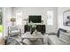 Cozy living room with modern furniture, neutral decor, and ample natural light from nearby windows at 2497 Orange Harvest Pl, Seffner, FL 33584