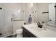 Bathroom features modern fixtures, a glass-enclosed shower, and sleek vanity at 3319 Gulf City Rd, Ruskin, FL 33570