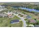 Scenic aerial view of a residential area with a lake and beautiful houses nestled in nature at 34714 Heavenly Ln, Dade City, FL 33525