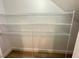 Walk-in closet with shelving to organize and store all your belongings at 10908 Carlton Fields Dr, Riverview, FL 33579