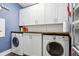 Laundry room featuring new washer and dryer, counterspace and white cabinets at 111 N 12Th St # 1819, Tampa, FL 33602