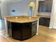 Kitchen island with granite countertop and storage cabinets at 11566 Balintore Dr, Riverview, FL 33579