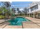 Sparkling pool and spa area with pavers, surrounded by lush landscaping and a screened enclosure at 375 Wellington Ave, Oldsmar, FL 34677