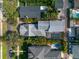 Aerial view of roof, pool and yard with boundary line at 436 12Th Ne Ave, St Petersburg, FL 33701