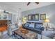 Bright living room featuring hardwood floors, blue walls, comfortable seating and a decorative mirror at 436 12Th Ne Ave, St Petersburg, FL 33701
